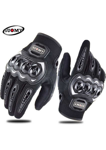 Siyah Stil Xl Beden Suomy Yaz Motosiklet Eldivenleri Dokunmatik Ekran Tam Parmak Yarışı Tırmanmabisiklet Binme Spor Rüzgar Geçirmez Motokros Eldivenleri Luvas (Yurt Dışından)