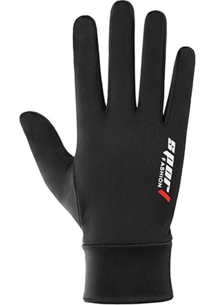 Tam Parmak Siyah Stili Buz Ipek Kaymaz Eldivenler Nefes Alabilir Doğa Sporları Sürüş Sürme Dokunmatik Ekran Motosiklet Eldivenleri Ince Anti-Uv Koruması (Yurt Dışından)