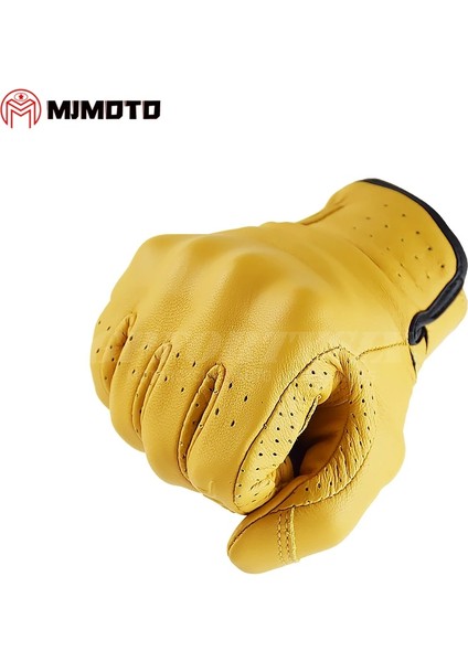 SU14 Siyah Stil Xl Beden Retro Deri Motosiklet Eldivenleri Lokomotif Guantes Erkek Kadın Yarış Motosiklet Eldivenleri Off-Road Mx Mtb Dh Bisiklet Tüm Sezon Luvas (Yurt Dışından)