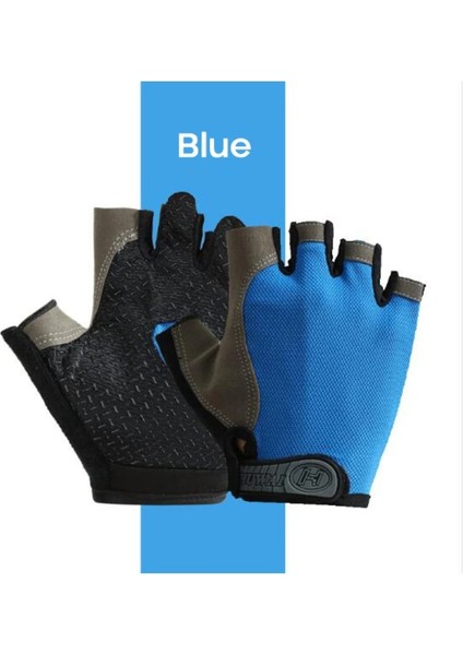 Mavi 2 Tarzı Xl Beden Unisex Parmaksız Eldivenler Kaymaz Sıkı Şok Emme Aşınma Mitten Doğa Sporları Binme Erkek Eldivenleri Guantes Invierno Mujer (Yurt Dışından)