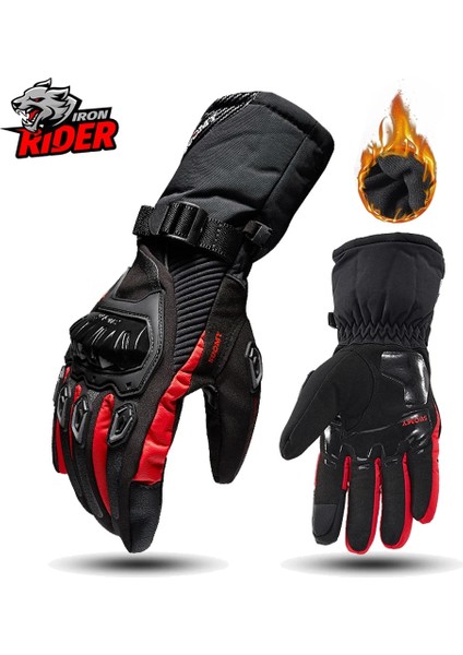 Wp-02 Kırmızı Eldiven Stili L Beden Motosiklet Eldivenleri Rüzgar Geçirmez Su Geçirmez Guantes Moto Erkekler Motosiklet Sürme Eldivenleri Dokunmatik Ekran Moto Motokros Eldivenleri Kış (Yurt Dışından)