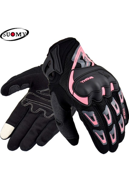 Koyu Gri Tarzı M Beden Suomy Yaz Nefes Motosiklet Eldivenleri Tam Parmak Motosiklet Ekipmanları Kadın Erkek Pembe Atv Rider Spor Eldiven Korumak Guantes (Yurt Dışından) indirimleri