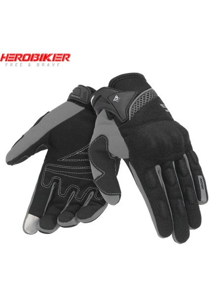 SU01-GRI Tarzı Xl Beden Nefes Alabilen Motosiklet Eldivenleri Moto Tam Parmak Eldiven Korumalı Yaz Sürme Yarış Aksesuarları Su Geçirmez Nem Esnekliği (Yurt Dışından)