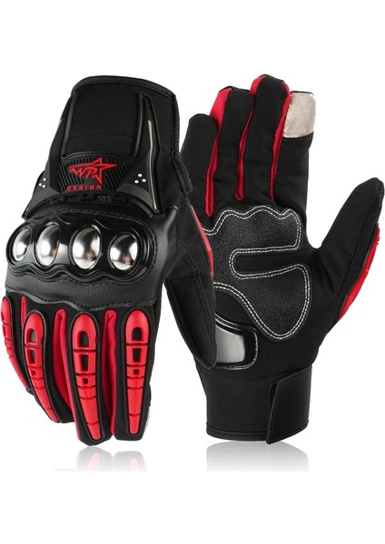 Kırmızı Stili Yükseltin Xxl Motosiklet Eldiveni Moto Pvc Dokunmatik Ekran Nefes Alabilir Motorlu Motosiklet Yarışı Sürme Bisiklet Koruyucu Eldivenler Yaz (Yurt Dışından)