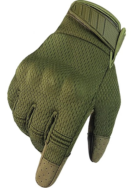 A30-YEŞIL Stil Xxl Tam Parmak Eldiven Motosiklet Dört Mevsim Nefes Guantes Moto Erkek Eldiven Dokunmatik Ekran Kaymaz Moto Eldiven Koruyucu (Yurt Dışından)