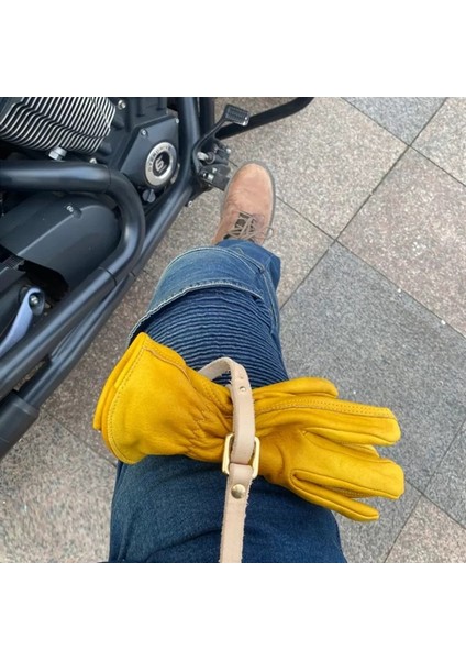 Sarı Stil S Beden Ratro Motosiklet Dana Eldivenleri Deri Hakiki Motokros Motosiklet Yarışı Sürme El Motorlu Eldiven Erkek Yarış Bisikleti Şövalye (Yurt Dışından) fiyatları