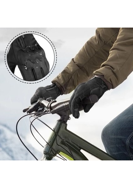 A92 Stili Xl Beden Termal Polar Kış Motosiklet Eldivenleri Suya Dayanıklı Dokunmatik Ekran Astarlı Isıtmalı Kaymaz Kayak Sürme Bisiklet Moto Eldiven Erkekler (Yurt Dışından)