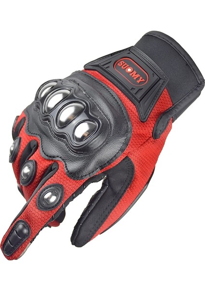 SU35 Kırmızı Stil L Beden Suomy Darbeye Dayanıklı Yaz Nefes Alabilir Örgü Motosiklet Yarış Eldivenleri Dokunmatik Ekran Off Road Motosiklet Sürme Eldivenleri Guantes Moto Xxl (Yurt Dışından)