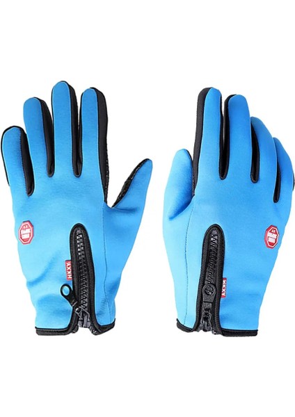 Mavi Stil L Beden Açık Kış Eldivenleri Motosiklet Isıtmalı Eldiven Erkekler Su Geçirmez Termal Guantes Eldiven Kaymaz Dokunmatik Ekran Bisiklet Bisiklet Eldivenleri (Yurt Dışından)