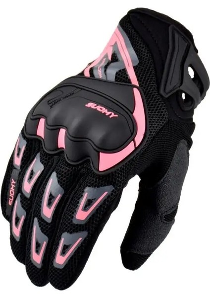 Pembe Stil L Beden Suomy Yaz Nefes Motosiklet Eldivenleri Dokunmatik Ekran Guantes Moto Bisiklet Koruyucu Eldivenler Bisiklet Yarışı Tam Parmak Eldiven Sıcak (Yurt Dışından)