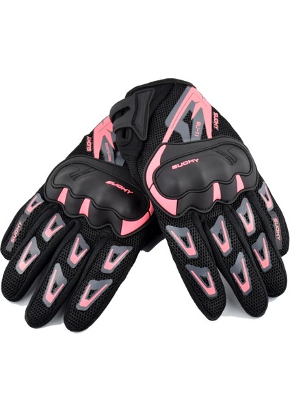 Pembe Stil L Beden Suomy Yaz Nefes Motosiklet Eldivenleri Dokunmatik Ekran Guantes Moto Bisiklet Koruyucu Eldivenler Bisiklet Yarışı Tam Parmak Eldiven Sıcak (Yurt Dışından)