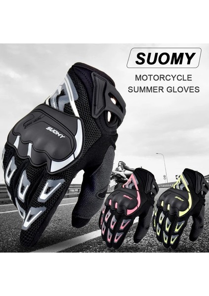 Pembe Stil L Beden Suomy Yaz Nefes Motosiklet Eldivenleri Dokunmatik Ekran Guantes Moto Bisiklet Koruyucu Eldivenler Bisiklet Yarışı Tam Parmak Eldiven Sıcak (Yurt Dışından)