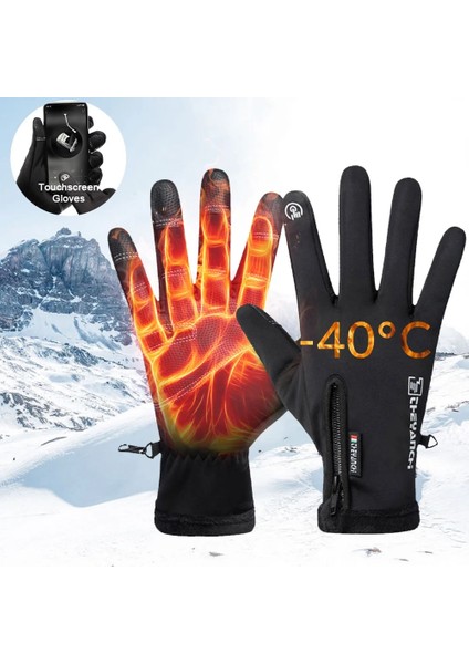 Şampanya Tarzı M Beden Açık Kış Eldivenleri Motosiklet Isıtmalı Eldiven Erkekler Su Geçirmez Termal Guantes Eldiven Kaymaz Dokunmatik Ekran Bisiklet Bisiklet Eldivenleri (Yurt Dışından)