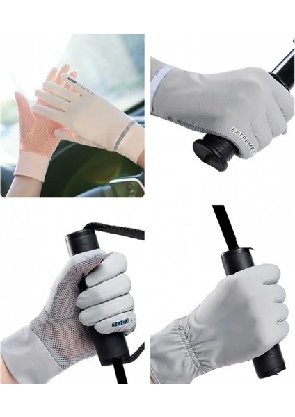 Logo Stili ile Beyaz Anti-Uv Buz Ipek Eldivenler Nefes Alabilir Araba Motosiklet Bisiklet Sürüş Güneş Koruma Eldivenleri Evrensel Rahat Spor Eldiven (Yurt Dışından) indirimleri