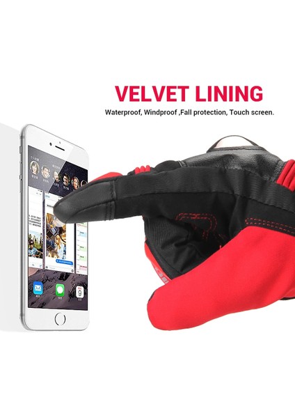 SU07-SIYAH Stil L Beden Motosiklet Kış Eldivenleri Kayak Eldivenleri Unisex Bisiklete Binme Termal Su Geçirmez Rüzgar Geçirmez Mtb Bisiklet Eldivenleri Kayak Rüzgar Geçirmez Guantes (Yurt Dışından)