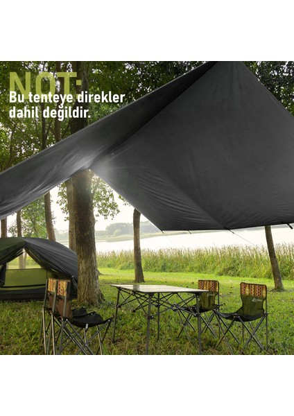 Su Geçirmez Tarp Tente Gölgelik Örtü,yağmurluk Karavan Gölgelik Güneşilk 300X300 cm - Yeşil