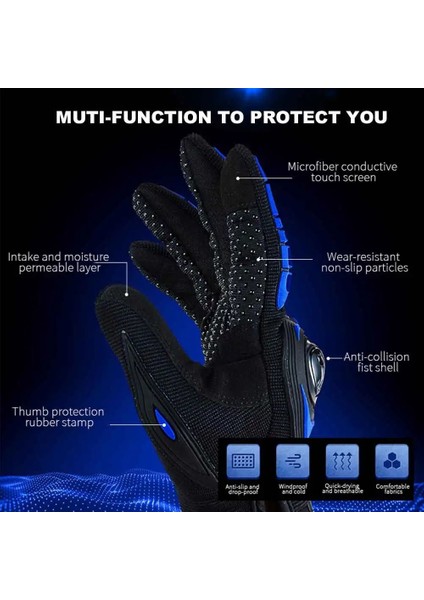 Mavi Stil M Beden Motosiklet Eldivenleri Moto Bisiklet Guantes Tam Parmak Dokunmatik Ekran Su Geçirmez Rüzgar Geçirmez Taktik Koruma Görevlisi Koruyucu Erkekler Kadınlar (Yurt Dışından) fırsatları