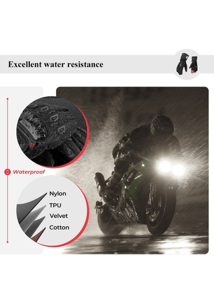 Karbon Fiber Kırmızı Stil M Beden Kemimoto Kış Motosiklet Eldivenleri Dokunmatik Ekran Motokros Su Geçirmez Rüzgar Geçirmez Koruyucu Kış Eldivenleri Erkekler Guantes Moto Luvas (Yurt Dışından) fiyatları