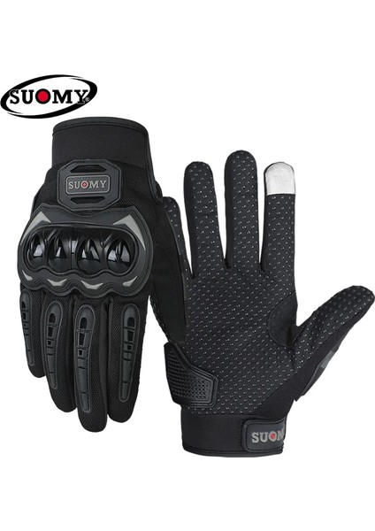 Yeşil Stil L Beden Deri Motosiklet Eldivenleri Nefes Alabilir Koruyucu Motokros Eldiven Erkekler Sürme Dokunmatik Ekran Eldivenler Guantes Moto (Yurt Dışından)