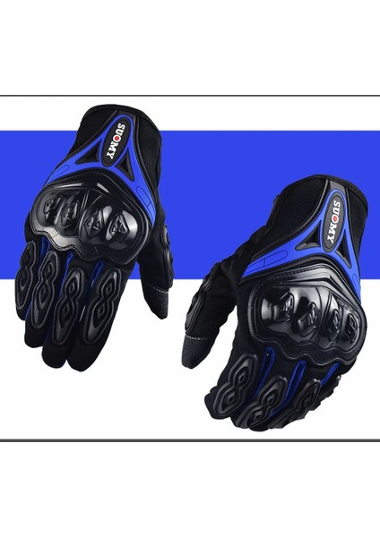 SU10 Mavi Stil M Beden Suomy Dirt Biker Mx Motosiklet Eldivenleri Yaz Tam Parmak Moto Yarış Eldivenleri Dokunmatik Ekran Motosiklet Motokros Erkekler Artı Boyutu Pembe (Yurt Dışından)