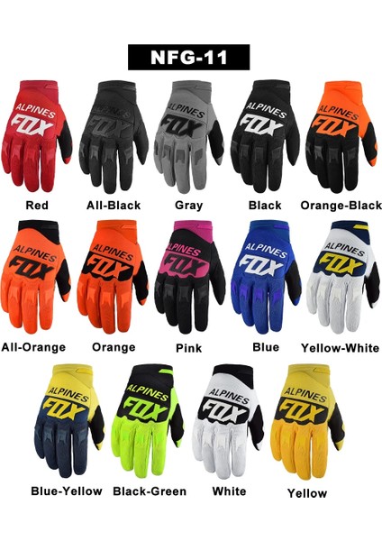 Sarı Stil Xl Beden Alpines Fox Erkek Kadın Motosiklet Eldivenleri Yaz Dağ Bisikleti Mtb Eldiven Tam Parmak Motokros Yarışı Koruyucu Eldiven (Yurt Dışından)
