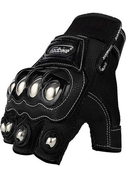 Siyah Stil M Beden Madbike Motosiklet Eldivenleri Yaz Sürme Koruyucusu Lokomotif Spor Malzemeleri Yarım Parmak Sürme Ekipmanları (Yurt Dışından)