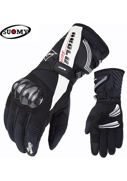 SU07-SIYAH Stil M Beden Suomy Sonbahar Kış Unisex Motosiklet Eldivenleri Sıcak Su Geçirmez Moto Sürme Eldiven Karbon Fiber Koruma Biker Eldiven Dokunmatik Ekran (Yurt Dışından) fiyatları