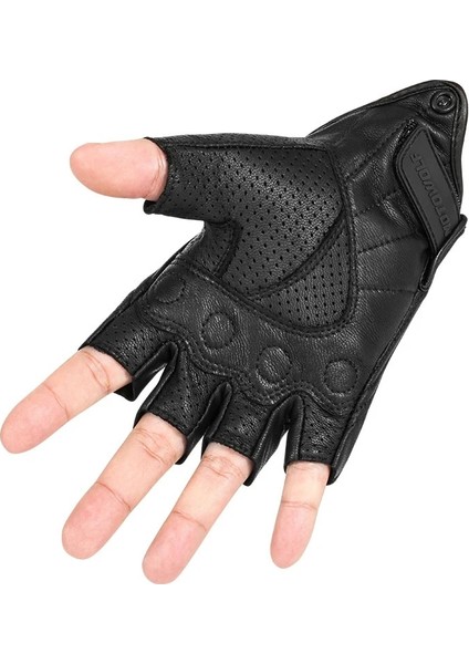 Nefes Alabilen Versiyon Stili Xl Beden Yarım Parmak Motosiklet Eldivenleri Deri Guantes Moto Verano Estivi Luvas Ciclismo Gant Bisiklet Parmaksız Eldiven Taktik Retro (Yurt Dışından) fırsatları