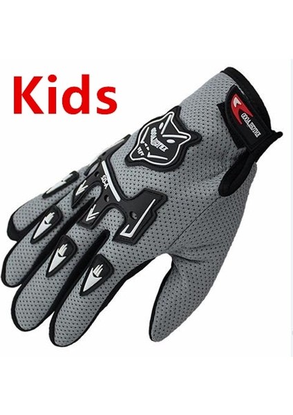 Gri Stil Yeni Gelmesi Yaz Tam Parmak Motosiklet Eldivenleri Çocuk Luvas Motokros Luvas Motosiklet Guantes Çocuklar Yarış Moto Eldivenleri (Yurt Dışından)