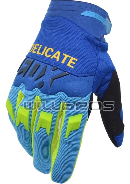 Mavi Stil S Beden Hassas Tilki Eldivenleri Motokros Mx Bmx Dh Dirt Bike Enduro Dirtpaw Yarış Guantes Off-Road Hava Mesh Bisiklet Pembe Luvas Lady Erkekler (Yurt Dışından)