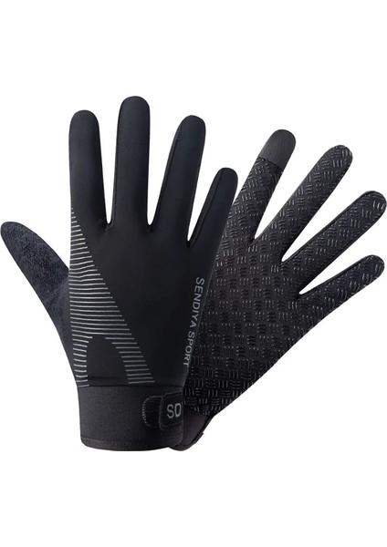 Siyah Stil L Beden Motosiklet Bisiklet Eldivenleri Anti-Slreen Açık Sürme Için Ayarlanabilir Sürüş Eldivenleri Dirt Bike Eldiven Spor Koruma (Yurt Dışından)