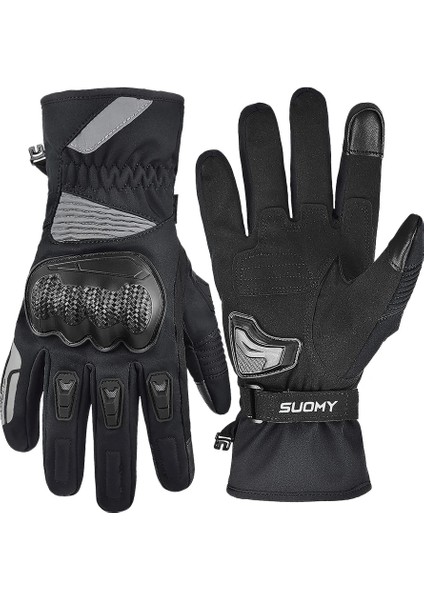 Siyah Stil M Beden Suomy Kış Sıcak Motosiklet Eldivenleri 100% Su Geçirmez Rüzgar Geçirmez Guantes Moto Luvas Dokunmatik Ekran Motosiklet Eldiveni (Yurt Dışından)