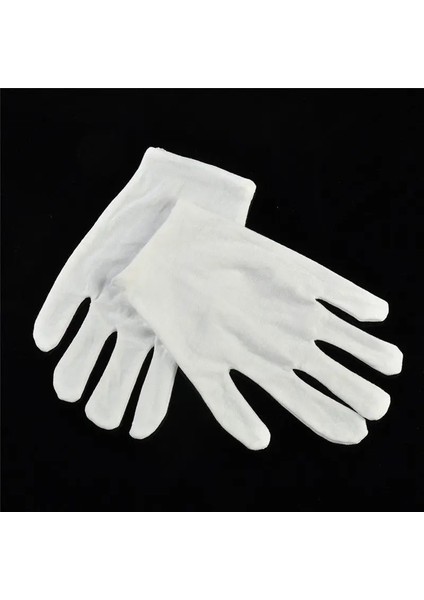 1 Çift Tarzı Çiftler Beyaz Pamuklu Eldivenler Muayene Hafif Iş Eldivenleri Yüksek Li Koruyucu Eldivenler (Yurt Dışından)