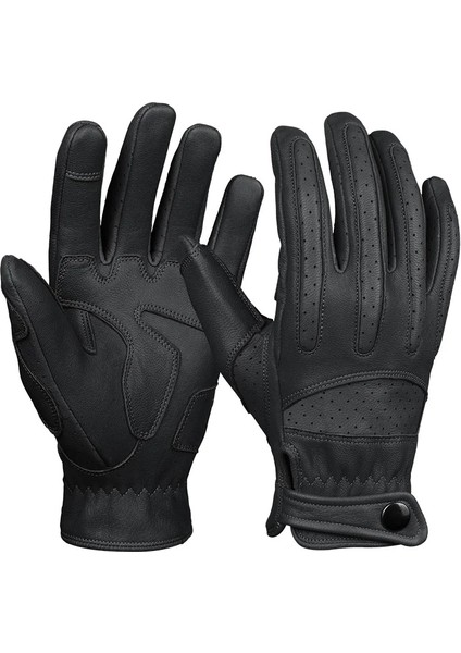 Siyah Stil M Beden Ozero Erkekler Motosiklet Eldivenleri Dokunmatik Ekran Sürme Yarış Eldivenleri Tam Parmak Nefes Kaymaz Motosiklet Motokros Guantes Eldiven (Yurt Dışından)