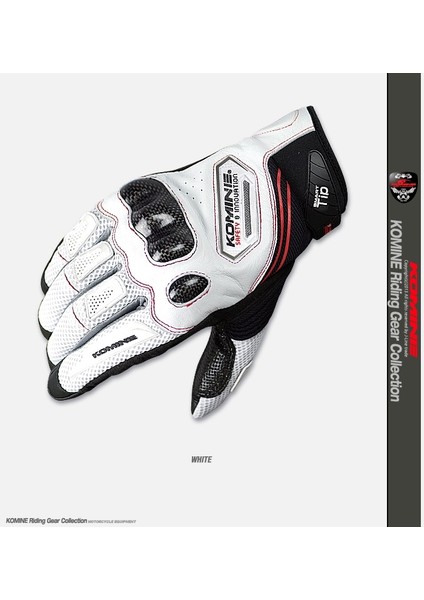 Beyaz Stil Xl Beden Komıne GK167 Profesyonel Motosiklet Eldivenleri Yarış Karbon Fiber Tam Parmak Sokak Eldivenleri Komıne Dört Mevsim Unisex Eldiven (Yurt Dışından) modelleri