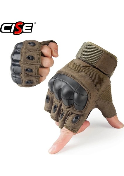 A10-KAHVERENGI Stil M Beden Motosiklet Parmaksız Eldiven Bisiklet Motosiklet Motokros Bisikletçisi Kauçuk Sert Knuckle Yarım Parmak Koruyucu Dişli Erkek Kadın (Yurt Dışından) fiyatları