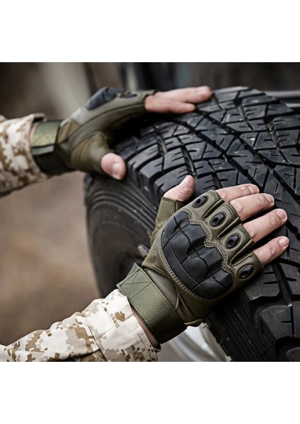 P10-SIYAH Stili L Beden Motosiklet Parmaksız Eldiven Bisiklet Motosiklet Motokros Bisikletçisi Kauçuk Sert Knuckle Yarım Parmak Koruyucu Dişli Erkek Kadın (Yurt Dışından) indirimleri