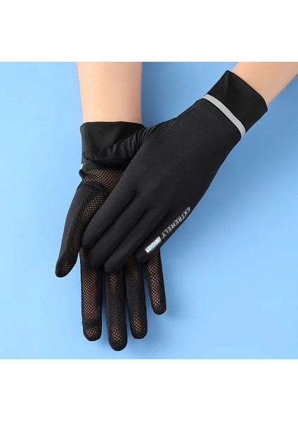 Siyah Bir Stil Yaz Anti-Uv Buz Ipek Ince Olmayan Slreen Güneş Koruyucu Mitten Spor Bisiklet Koşu Açık Havada Balıkçılık Sürüş (Yurt Dışından)