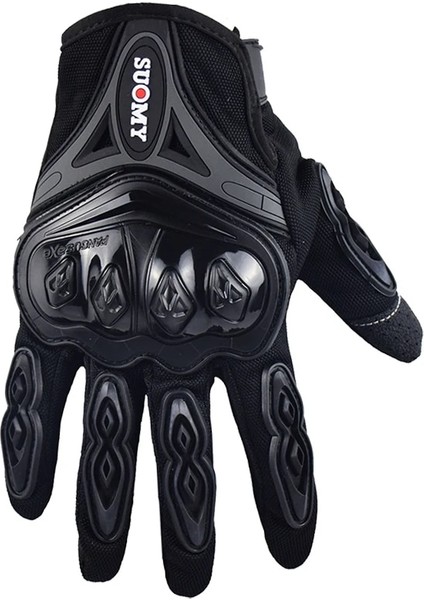 SU10 Siyah Stil M Beden Suomy Eldiven Nefes Yaz Motosiklet Eldivenleri Darbeye Dayanıklı Tam Parmak Bisiklet Guantes Moto Luvas Motokros Motosiklet Eldivenleri (Yurt Dışından)