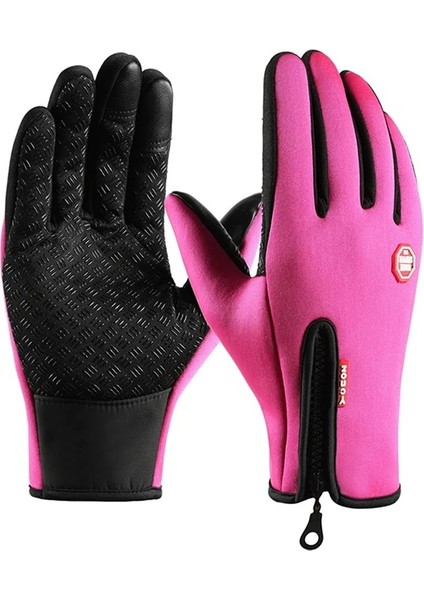 Pembe Tarzı Xl Beden Açık Kış Eldivenleri Su Geçirmez Moto Termal Polar Astarlı Dayanıklı Dokunmatik Ekran Kaymaz Motosiklet Sürme Sonbahar Sporları (Yurt Dışından)