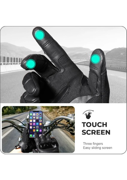 C58 Stili L Beden Siyah Moto Motokros Eldiven Erkek Deri Motosiklet Tam Parmak Eldiven Bisiklet Bisiklet Bisiklet Binme Bmx Enduro Çalışma Eldivenler Yaz (Yurt Dışından) fiyatları