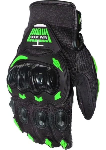 Yeşil Seekwın Stili M Beden Motosiklet Eldivenleri Tam Parmak Yarış Eldivenleri Açık Spor Koruma Sürme Çapraz Kir Bisiklet Eldivenleri Guantes Moto Luvas (Yurt Dışından)