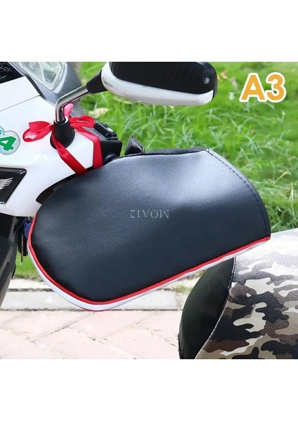 Siyah Stil 2 Adet = 1 Çift Su Geçirmez Motosiklet Motor Gidon Kar Araci Kış El Sıcak Kapakları Eldiven Unisex (Yurt Dışından)