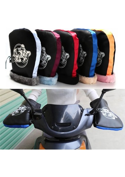Siyah Stil 2 Adet = 1 Çift Su Geçirmez Motosiklet Motor Gidon Kar Araci Kış El Sıcak Kapakları Eldiven Unisex (Yurt Dışından) modelleri