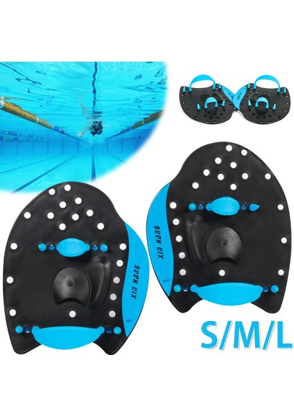 Mavi Stil Yetişkin Çocuklar Profesyonel Yüzme Kürekler Kuşaklar Düzeltme El Yüzgeçleri Palet Palm Parmak Perdeli Eldiven Kürek Su Sporları (Yurt Dışından) fırsatları