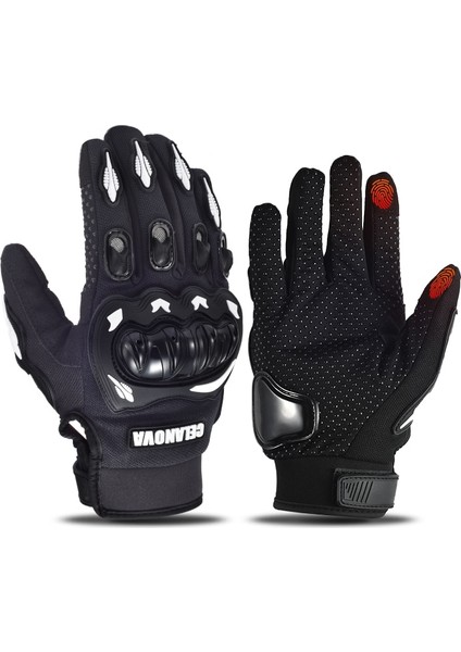 Beyaz Stil Xl Beden Motosiklet Eldivenleri Nefes Alabilir Tam Parmak Yarış Eldivenleri Doğa Sporları Koruma Sürme Çapraz Kir Bisiklet Eldivenleri Guantes Moto (Yurt Dışından)