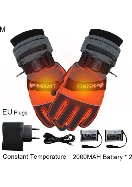M Eu Fişler 2000MAH Stili Motosiklet Elektrikli Isıtmalı Eldiven Sıcaklık Ah Piller ile 5 Hız Ayarı El Isıtıcı Kayak Güvenliği Sıcak Eldiven (Yurt Dışından)