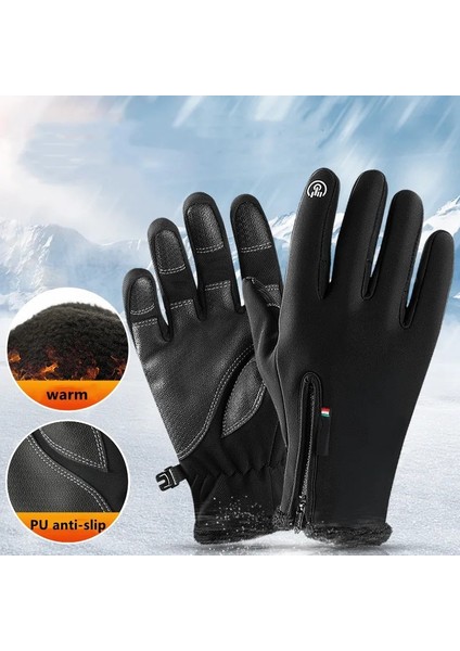 Gri Stil Xl Beden Profesyonel Açık Kış Eldivenleri Su Geçirmez Moto Termal Polar Astarlı Dayanıklı Dokunmatik Ekran Kaymaz Motosiklet Sürme Sporları (Yurt Dışından) modelleri
