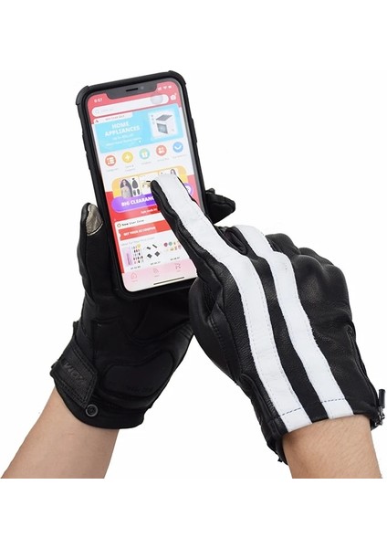 162-KIRMIZI Stil M Beden Komine GK-119 Deri Motosiklet Eldivenleri 5 Renk Şerit Motosiklet Biker Binme Eldiven Dokunmatik Ekran Erkek Kadın Motokros Moto Eldiven (Yurt Dışından) fiyatları