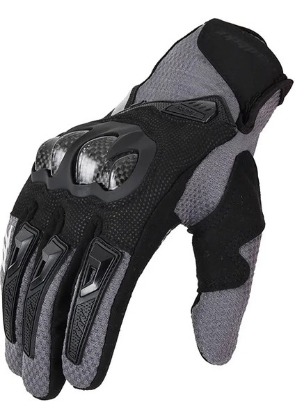 Gri Stil Xl Beden Motosiklet Eldivenleri Moto Dokunmatik Ekran Nefes Alabilir Motorlu Motosiklet Yarışı Sürme Bisiklet Koruyucu Eldivenler Karbon Fiber Protion (Yurt Dışından)